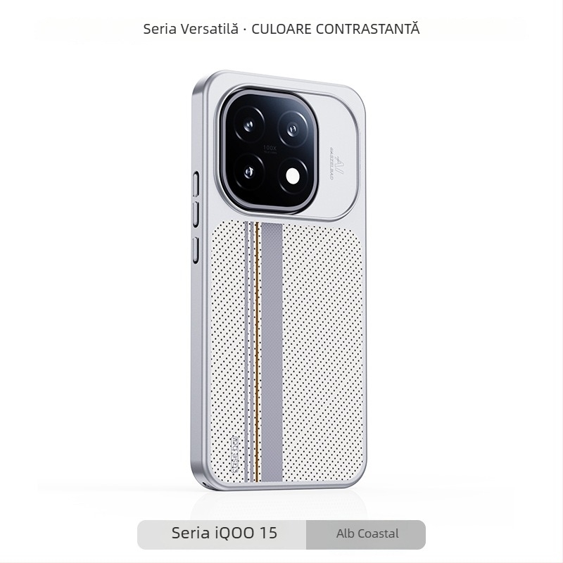 Carcasă TPU pentru iQOO 15, design floral color-block cu buline, relief magnetic și textură asemănătoare pielii, senzație de atingere naturală; anti-derapare, antibacterian, rezistentă la uzură și la căderi.
