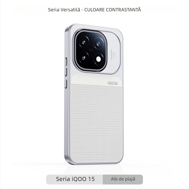 Carcasă TPU pentru iQOO 15, design floral color-block cu buline, relief magnetic și textură asemănătoare pielii, senzație de atingere naturală; anti-derapare, antibacterian, rezistentă la uzură și la căderi.