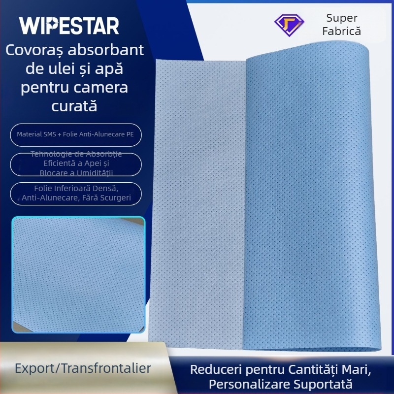 Covoraș de birou pentru încăpere curată, personalizat, absorbant de apă și de ulei, anti-vărsare, din țesătură compozită nețesută din PE