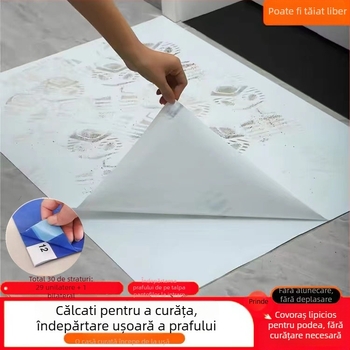 Covoraș personalizat anti-praf pentru laborator, albastru-alb transparent, covoraș de intrare detașabil pentru spații curate