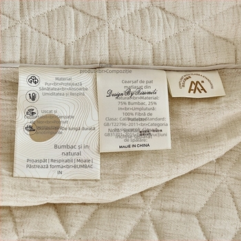 Cearșaf cu elastic din bumbac natural și in, antibacterian și anti-static, cu căptușeală, protecție împotriva prafului pentru saltea, pentru pat de 1,8 m, stil lux lejer