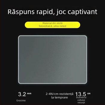 Pad de mouse din sticlă temperată pentru gaming, suprafață netedă, anti-static