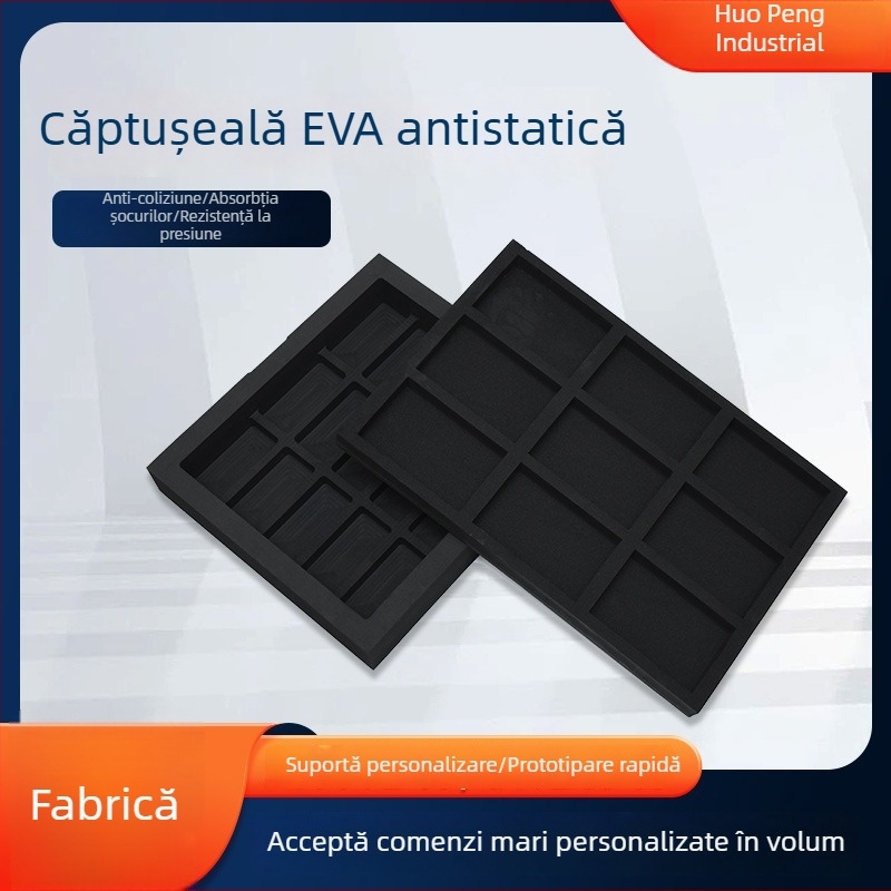 Înveliș intern EVA antistatice, personalizat pentru ambalarea echipamentelor de rețea, rezistent la foc, burete EVA cu densitate mare