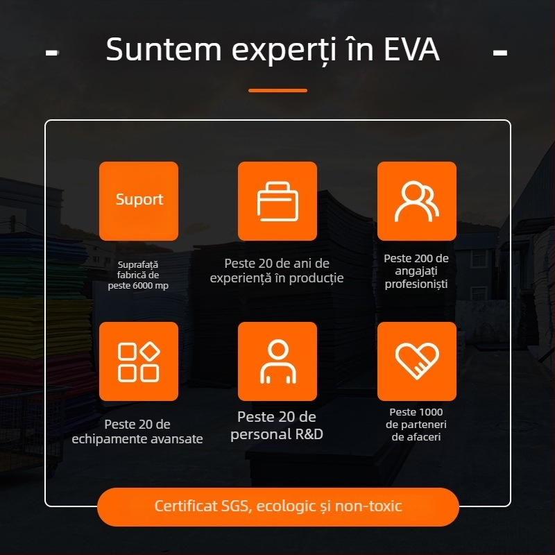 Foaie de spumă EVA cu textură embosată, rezistentă la foc, antistatice, amortizantă la șocuri