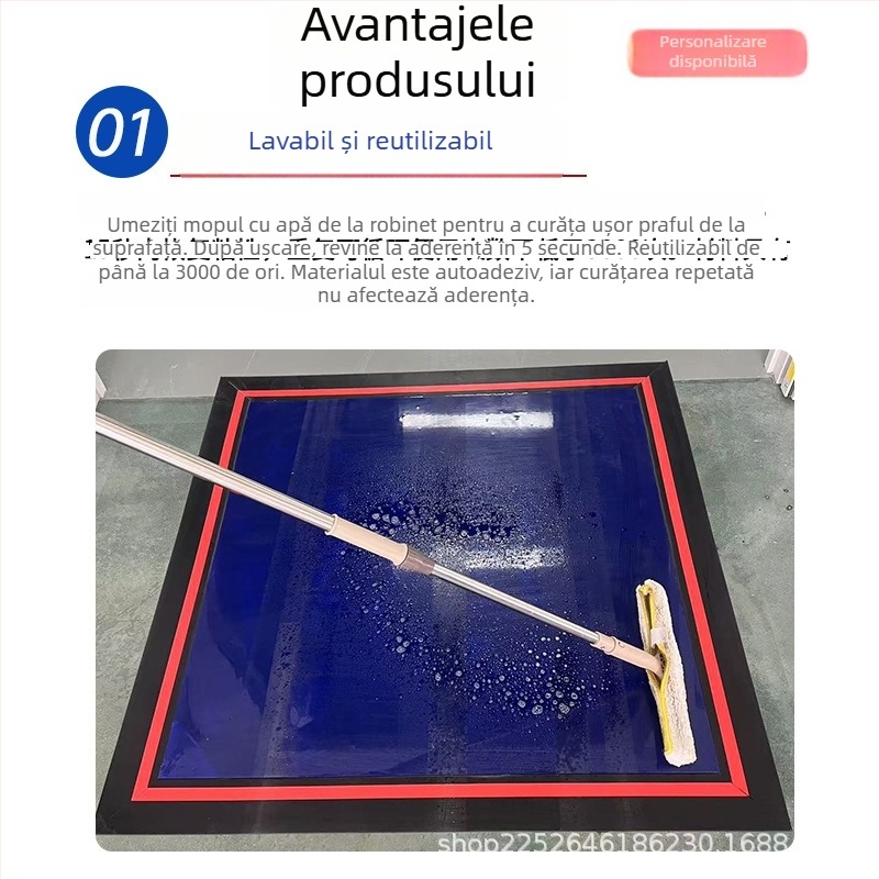 Covoraș lipicios din silicon lavabil pentru praf, destinat curățării talpilor pantofilor și a roților AGV, reutilizabil.