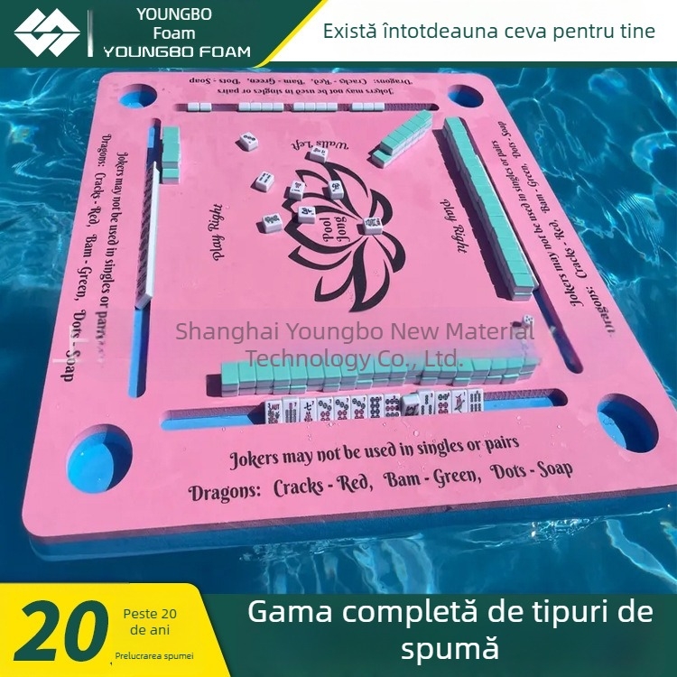 Masă plutitoare pentru mahjong pentru piscină, masă de joc 2 în 1 mahjong și poker pentru plajă și băi termale