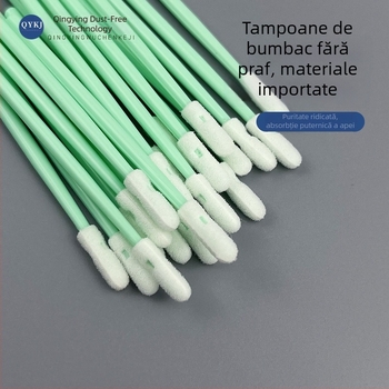 Bețișor de bumbac cu cap din spumă, vârf rotund, antistatice, pentru curățare