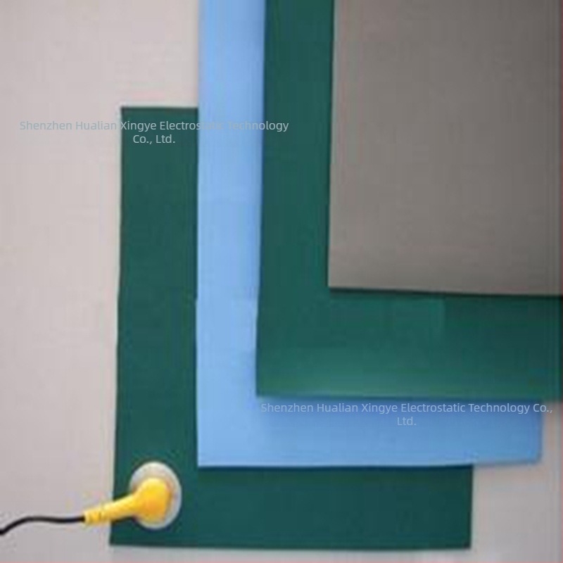WL Covoraș anti-static din cauciuc pentru masă, rezistent la temperaturi înalte, culori verde-negru, albastru-negru, gri-negru, grosime 2–3 mm, dimensiuni 10 m × 1,0–1,2 m