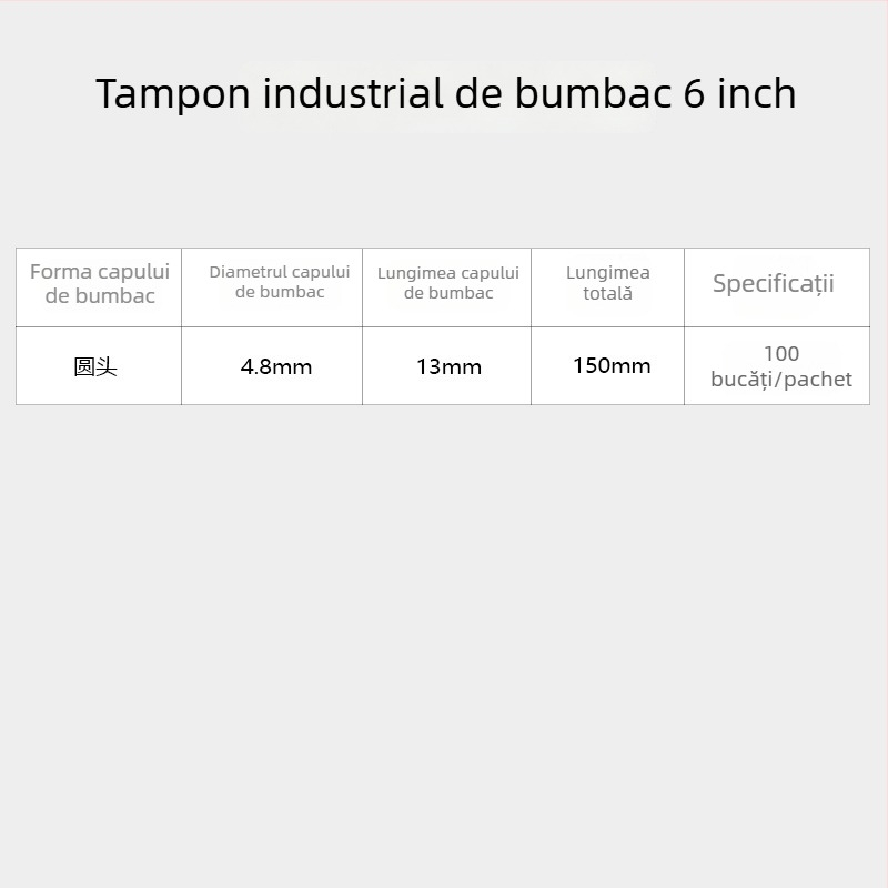 Bețișor de bumbac din lemn, tip industrial, pentru curățarea lentilelor optice fără praf, antistatice