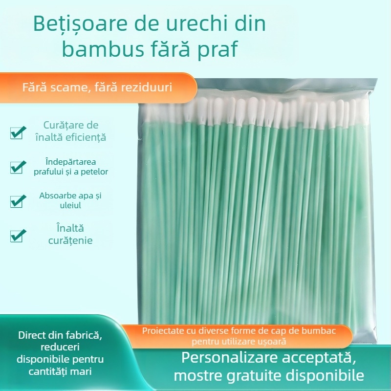 Cap de burete din poliuretan de înaltă densitate pentru curățare fără praf a echipamentelor de precizie, bețișor anti-static
