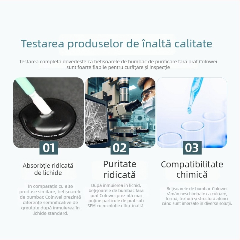Bețișor de bumbac antistat cu cap de burete pentru curățarea microelectronicelor