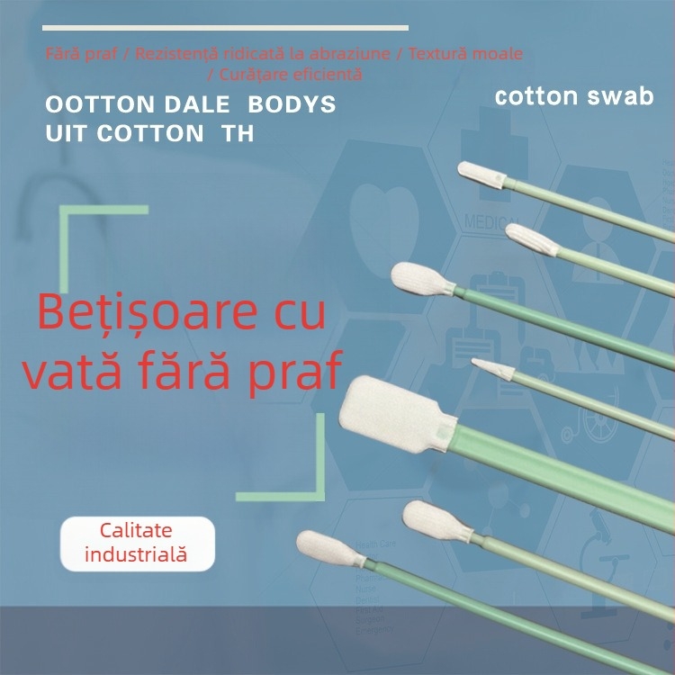 Tampon din vată fără praf cu cap de burete, pentru instrumente de precizie – ustensilă de curățare pentru imprimante și cipuri