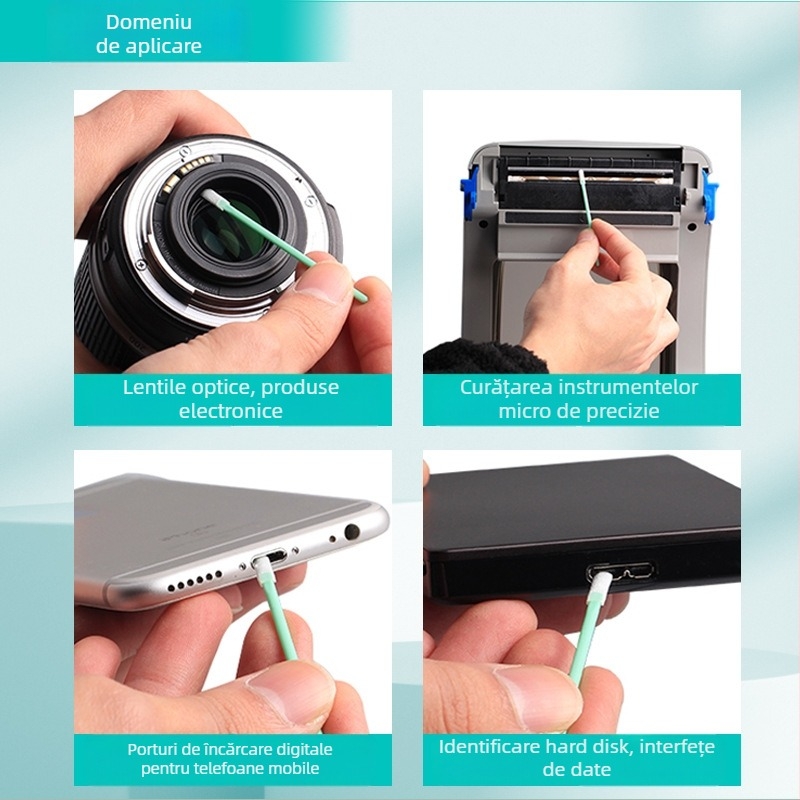 Nellope Bețișor de curățare a capului din material textil, fără praf, anti-static, pentru capete optice și cu laser, model 636