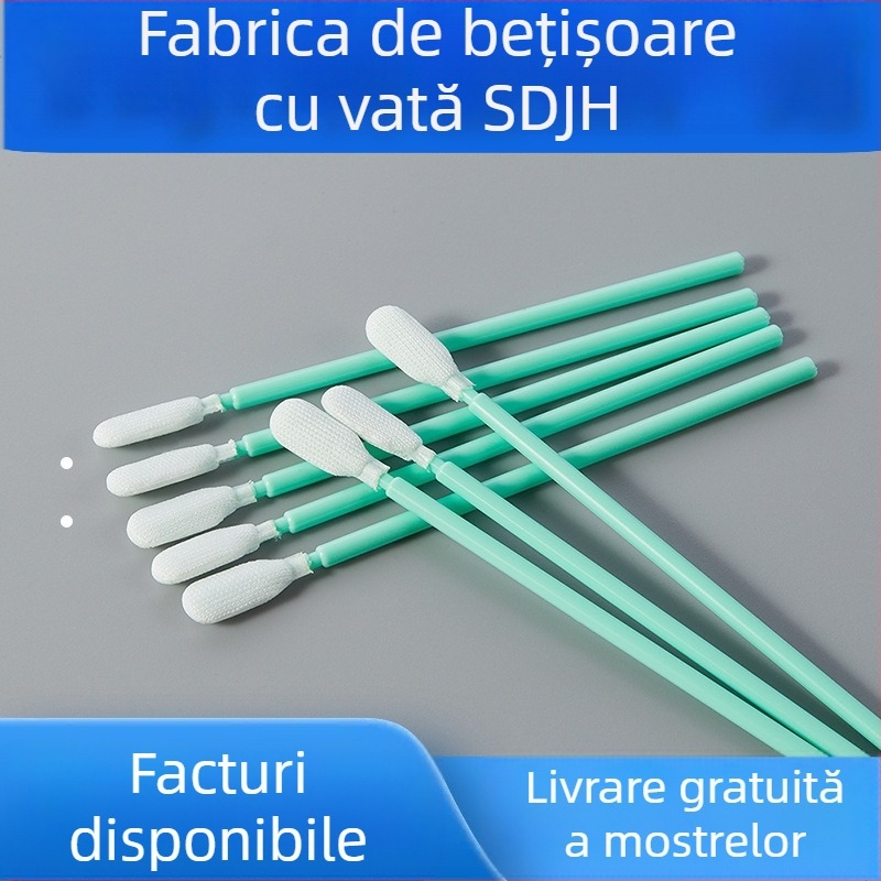 SDJH-722 Bețișor de curățare din bumbac fără praf pentru camere și ecrane LCD, vârf plat, țesătură fără praf industrială