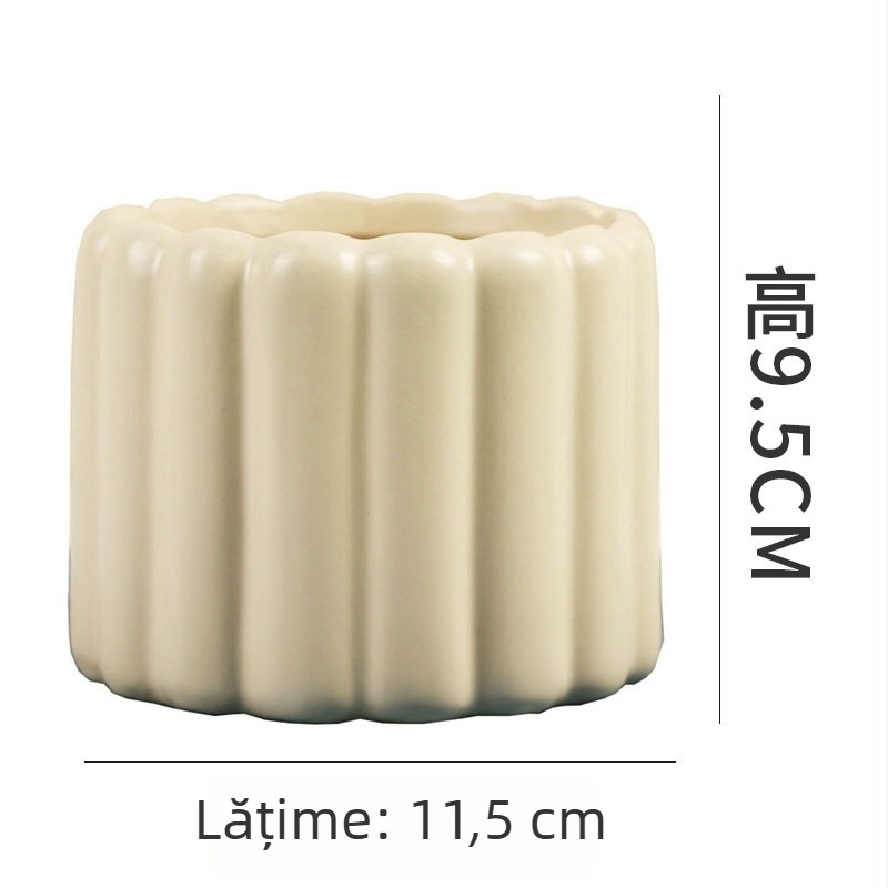 Ghiveci ceramic, stil nordic, compact pentru balcon interior