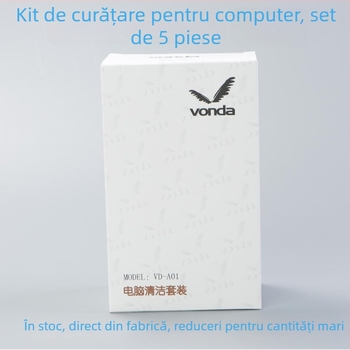 VD-A01 Kit de curățare antistatic pentru laptopuri și calculatoare, set de 5 piese, îndepărtează grăsimea și amprentele de pe tastatură, spațiile dintre taste, ecrane și lentile