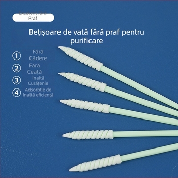 Tampon de bumbac cu tijă filetată din polipropilen pentru imprimanta de lentile, tampon de bumbac industrial moale, bețișor de curățare antistatice