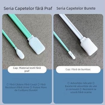 Tampon de bumbac cu tijă filetată din polipropilen pentru imprimanta de lentile, tampon de bumbac industrial moale, bețișor de curățare antistatice