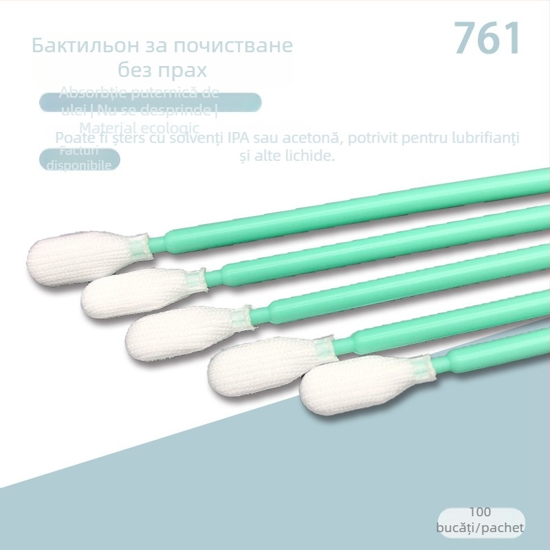 761 bețișor cu vârf plat, tijă de 163 mm, tampon din burete, anti-static, pentru suprafețe