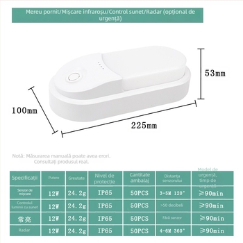 Lampa de perete LED cu întrerupător inductiv, 220V, stil modern minimalist, interior