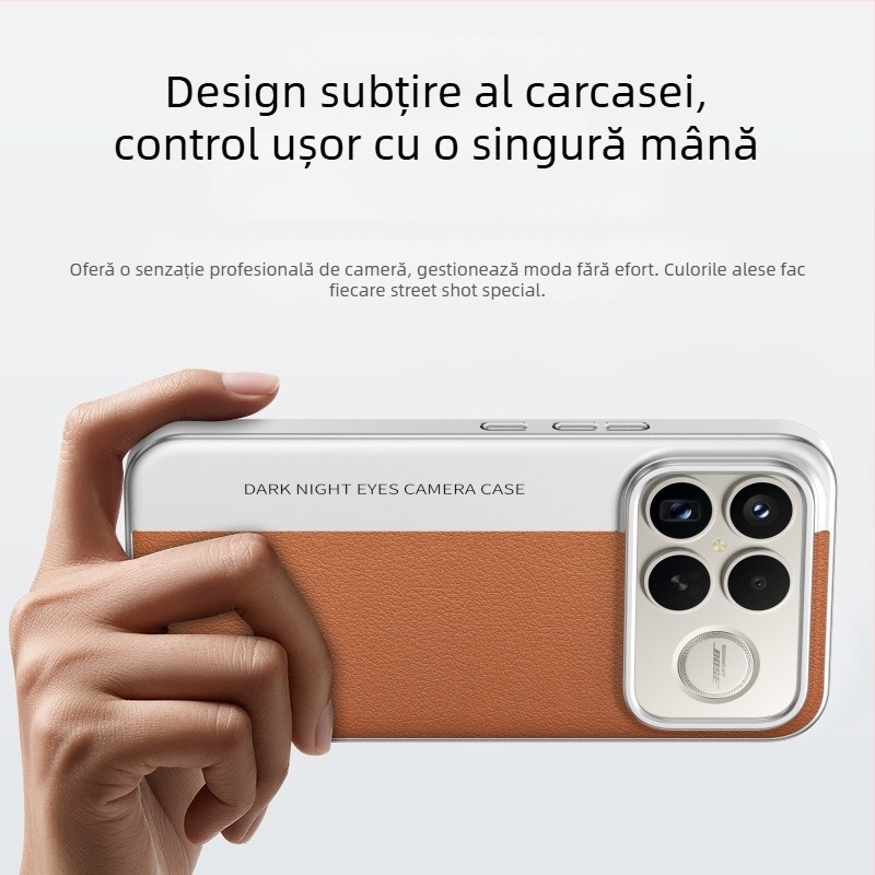Carcasă de protecție pentru Redmi K90 Pro Max, în stil cameră, textură din piele, culoare limitată, antișoc