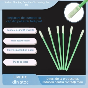 Bețișoare de curățare din bumbac, fără praf, antistatice, 3 inci, sterile