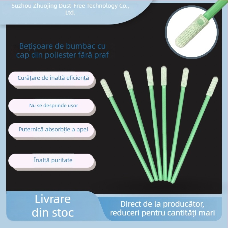 Bețișoare de curățare din bumbac, fără praf, antistatice, 3 inci, sterile
