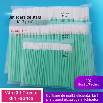 Kit de curățare a lentilelor laser cu bețișoare de bumbac, tampoane nețesute de purificare, mașină de tăiere, bețe de curățare a lentilei, accesorii laser