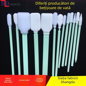 SD822C Bețișor din fibră poliester ultrafine, cu mâner lung, cap textil fără praf pentru purificare, vârf ascuțit, anti-static