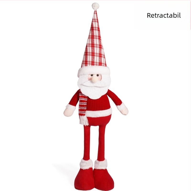 Moș Crăciun din textil, 20 inci – figură decorativă