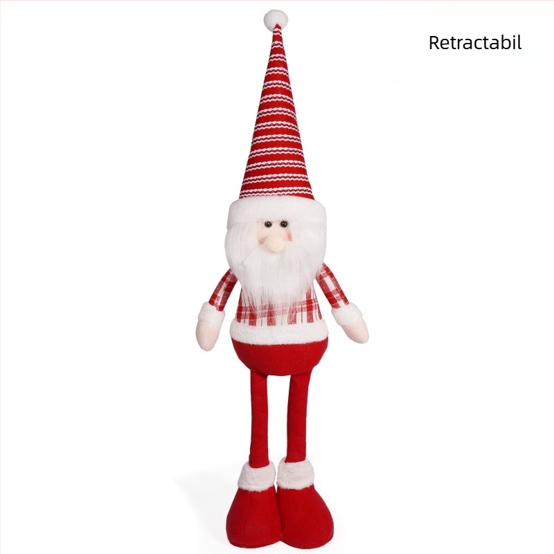 Moș Crăciun din textil, 20 inci – figură decorativă