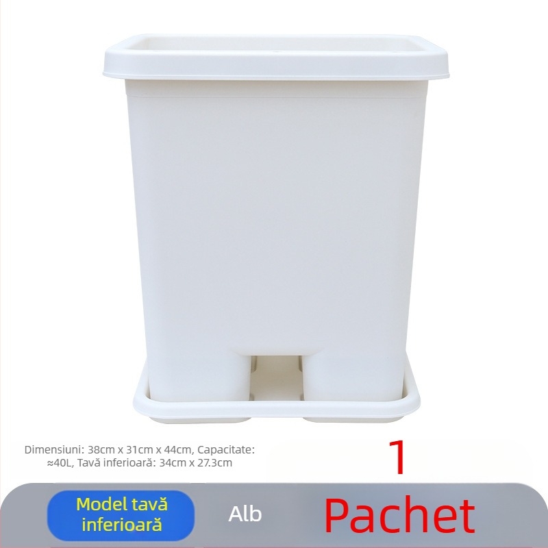 Noul ghiveci dreptunghiular din plastic pentru balcon, adânc, pentru cultivarea legumelor și florilor