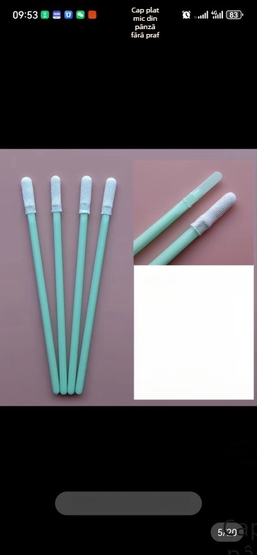SW-826A Bețișoare de curățare din microfibră fără praf, cu tijă PP – pentru ecrane și circuite