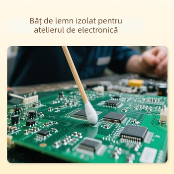 Bețișor din lemn cu vârf de bumbac, de unică folosință, compatibil cu șervețelele cu alcool pentru curățarea componentelor electronice