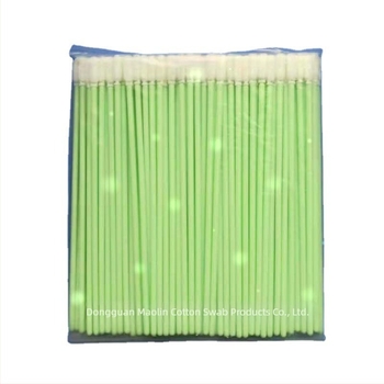 ML-740 Tampon de bumbac pentru curățare, fără praf, tijă verde lungă, 100 buc./ambalaj, vârf burete, burete PP