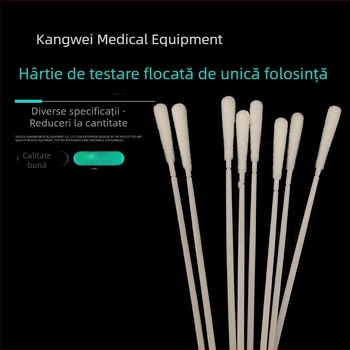 Tampon de recoltare cu cap unic, pentru gât și nas, de unică folosință
