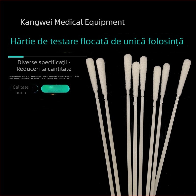 Tampon de recoltare cu cap unic, pentru gât și nas, de unică folosință