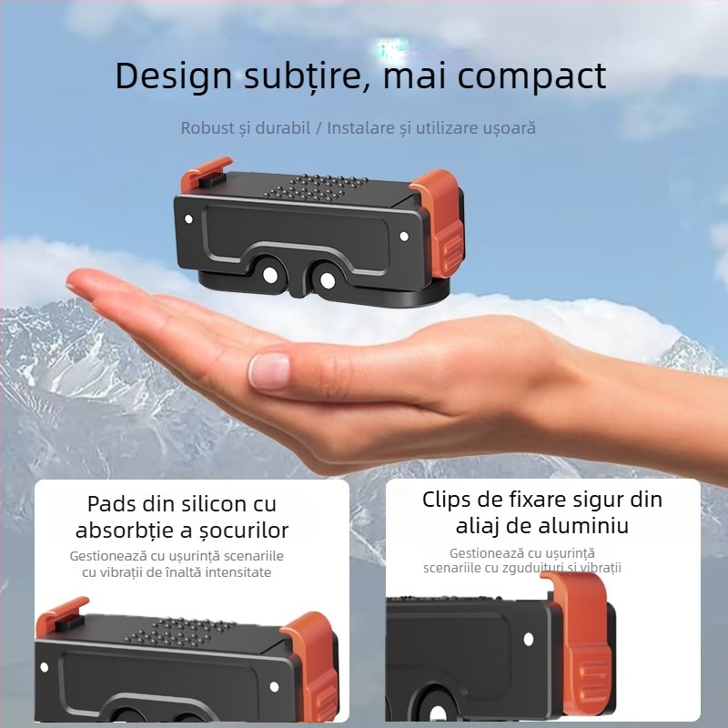 Bază magnetică cu eliberare rapidă din aliaj de aluminiu pentru camerele de acțiune Action6 și Osmo