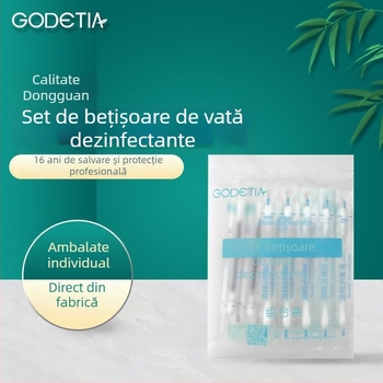 Bețișoare de vată cu iod povidonic și alcool — portabile, cu ambalaj neutru pentru dezinfectare