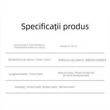 Bețișor de curățare pentru lentile, cu nucleu ABS, din hârtie anti-praf; eliminare praf de pe cipuri, fără silicon, compatibil ESD.