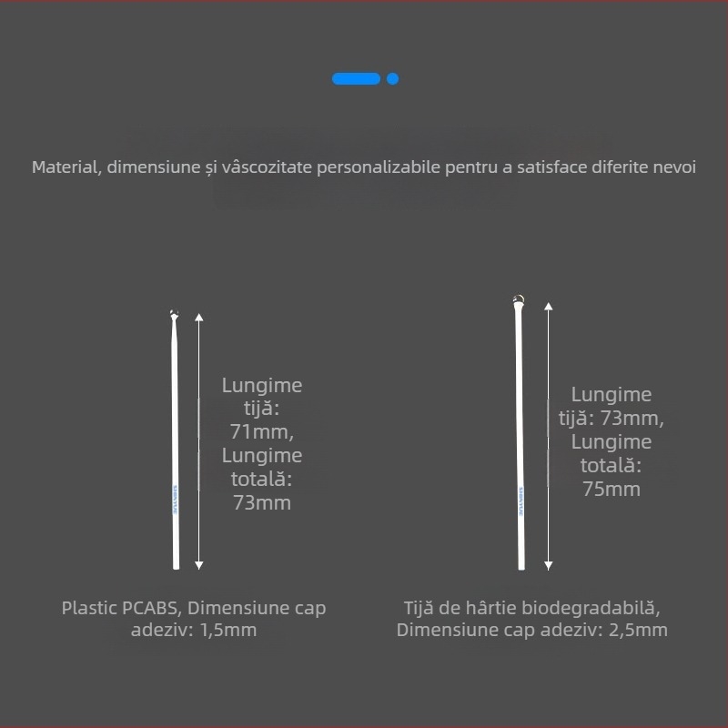 Bețișor de curățare pentru lentile, cu nucleu ABS, din hârtie anti-praf; eliminare praf de pe cipuri, fără silicon, compatibil ESD.