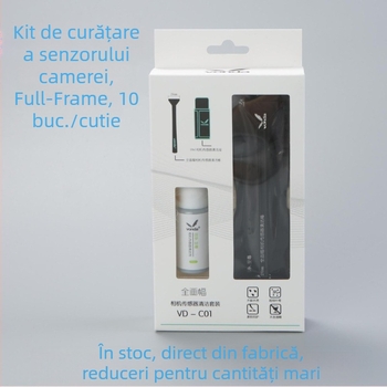 Set de curățare a senzorului aparatului pentru format APS-C, cu bețișoare de bumbac și lichid de curățare, ambalare vidată