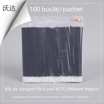 Hx857C Tijă neagră - tampon de curățare anticstatice industrial fără praf, bețișor de șters cu vârf electronic