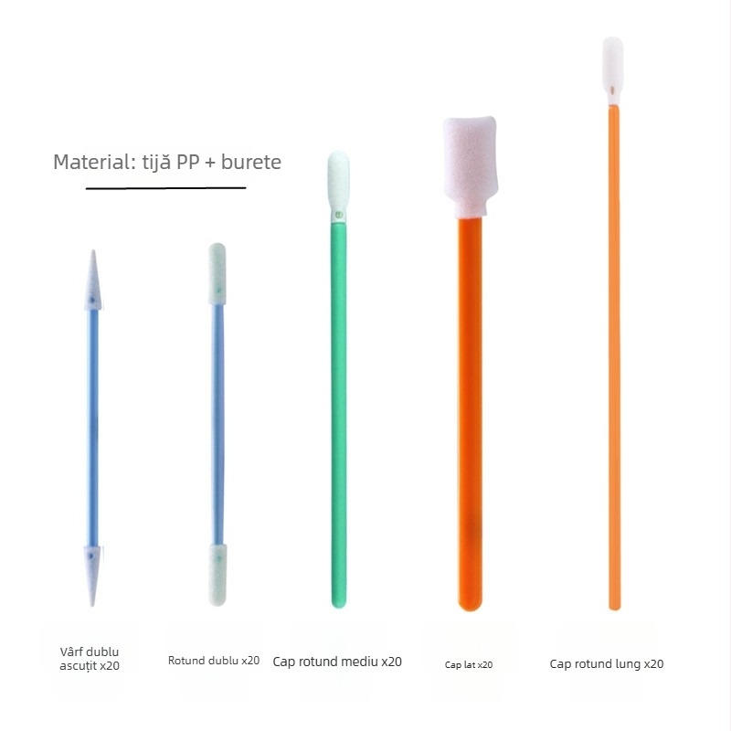 Set de tampoane din bumbac fără praf pentru curățarea instrumentelor de precizie – imprimante, obiective de cameră și suprafețe auto