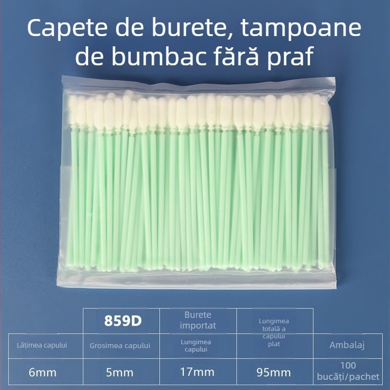 859D vârf de burete fără praf, tampon din bumbac pentru curățarea cernelei, pentru duze imprimantă cu cerneală și imprimare UV