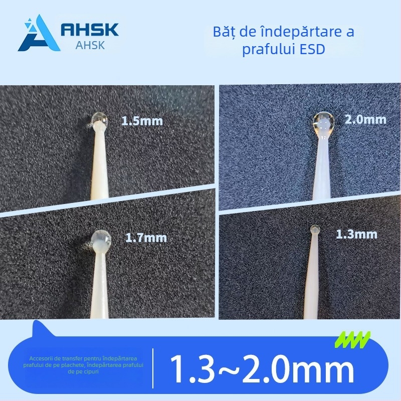 Băț ESD pentru curățarea prafului din găurile wafer-ului cu cipuri, lățime adeziv 1,3–2,0 mm