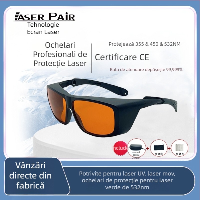 Ochelari de protecție pentru laser 532 nm verde OD7 pentru laser cosmetic