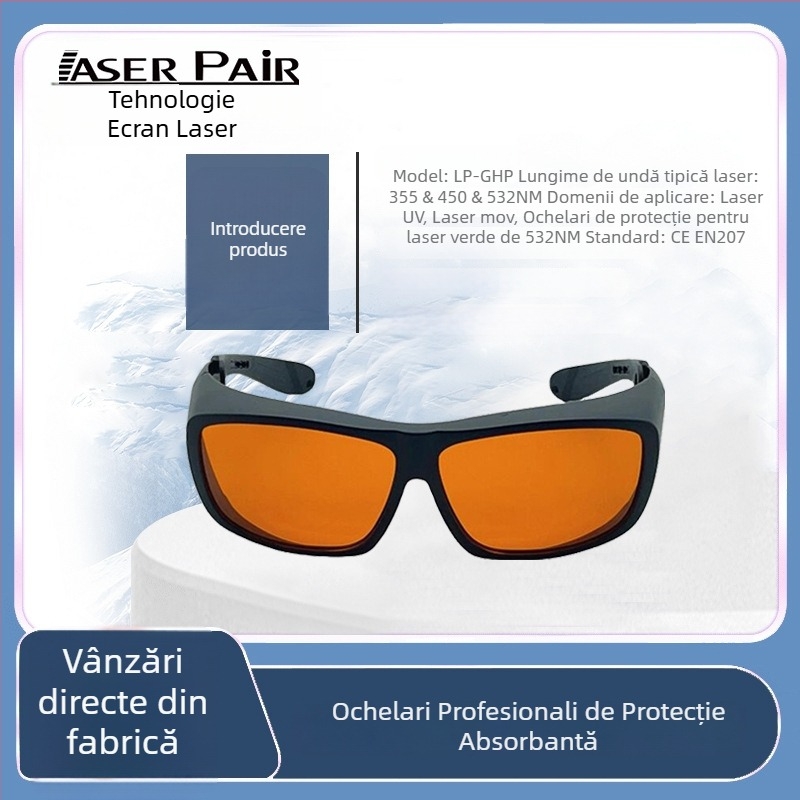 Ochelari de protecție pentru laser 532 nm verde OD7 pentru laser cosmetic