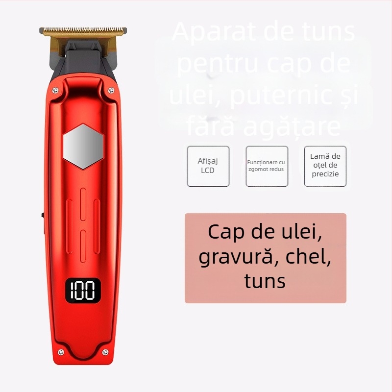 Mașină de tuns păr electrică, cu afișaj digital, reîncărcabilă, pentru uz casnic și îngrijire a animalelor de companie