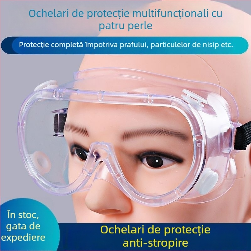 Gusteau Ochelari de protecție transparenți, complet închiși, unisex, protecție la praf, anti-ceață, anti-stropire, rezistenți la vânt, pentru șlefuire și ciclism